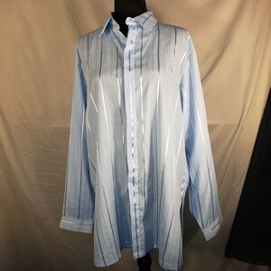 Men's Sky Blue Pinstripe Button-Down Shirt